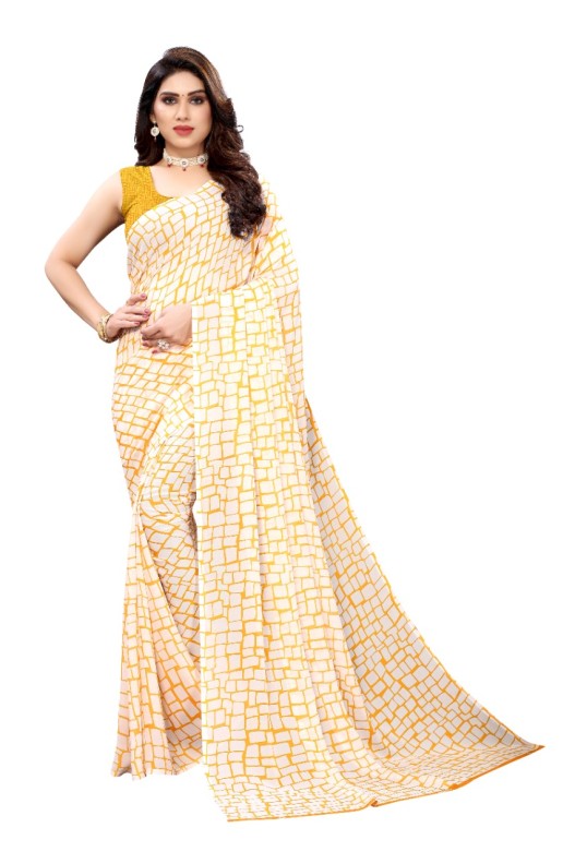 Fancy Georgette Printed Saree With blouse